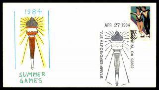 Mayfairstamps Us 1984 Anaheim Summer Games Torch California Olympics Cover Wwb63
