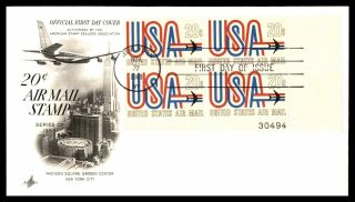 Mayfairstamps Us Fdc 1968 20 Cent Air Mail Block Art Craft Wwb_15321