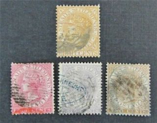 Nystamps British Straits Settlements Stamp 10 - 13 $63