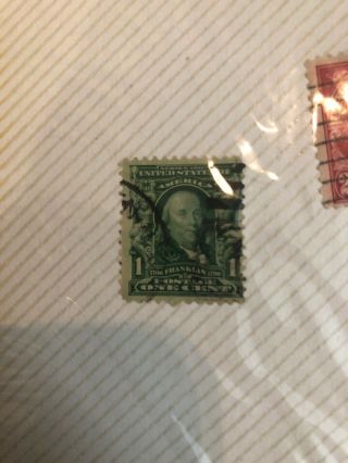 Benjamin Franklin Us Postage 1 Cent Stamp Scott 300 1902 Green, .