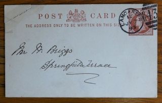 Queen Victoria Very Collectable 1893 Pre Paid 1/2d Brown Stamp Business Postcard