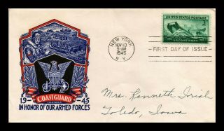 Dr Jim Stamps Us Armed Forces Coast Guard Fdc Staehle Cover Scott 936