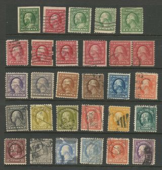U.  S.  Stamps - Washington / Franklin Issues - - Early 1900s