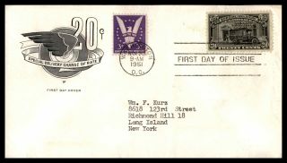 Mayfairstamps Us Fdc 1951 Special Delivery Change Of Rate Fdb1055