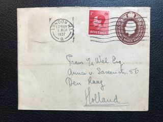 1937 Keviii Uprated Kgv Stationery Cover To Holland - Ref241