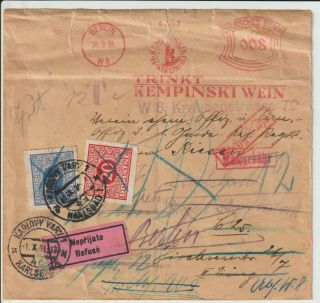 Czechoslovakia - 1931 Postage Due Re - Directed Cover