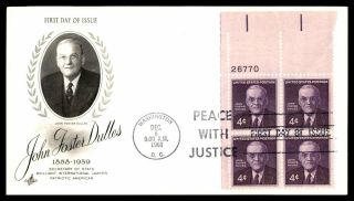 Mayfairstamps Us Fdc 1960 John Foster Dulles Secretary Of State Block Plate 2677