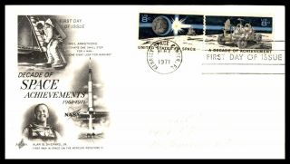 Mayfairstamps Us Fdc 1971 Decade Of Space Achievements Art Craft Florida First D