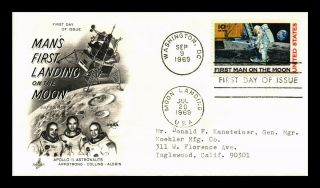 Dr Jim Stamps Us First Moon Landing Air Mail First Day Cover Scott C76