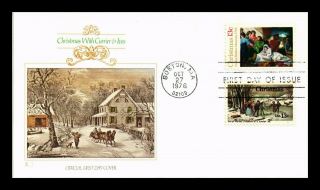 Us Cover Christmas With Currier And Ives Winter Scene Fdc Combo