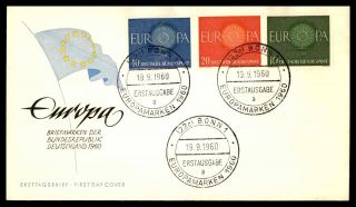 Mayfairstamps Germany 1960 Europa Cept Set Of 3 Fdc First Day Cover Wwb52651