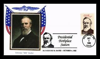 Us Cover President Rutherford B Hayes Fdc Colorano Silk Cachet