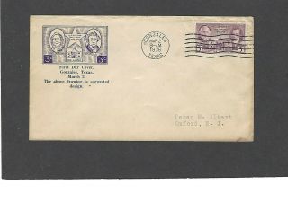 776 3c Texas Issue Fdc - Gonzales,  Tx Mar 2 - 1936 Roessler Cachet