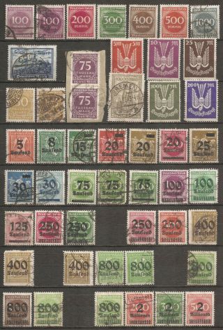 Weimar Republic 1923 Daily Stamps,  Airmail,  And Hyperinflation Issues.  2 Pages,