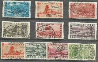 Germany Saargebiet,  10 Postally Stamps.  1926.