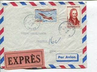 France Air Mail Express Cover To Sweden 1958