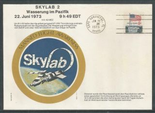U.  S.  A United States 1973 Space Cover Skylab 2 Watering In The Pacific 22 Jun