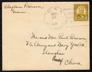1928 Uss Chaumont (ap - 5) " Asiatic/station " Chaplain On Guam Pc464