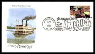 Mayfairstamps Us Fdc 2002 Mississippi Riverboat Art Craft Wwb_14609