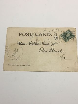 Ben Franklin 1 Cent Stamp On A Postcard Stamped 1907