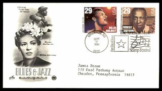Mayfairstamps Us Fdc 1994 Blues And Jazz Singers Fdb1535