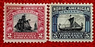 1925 Us Stamps Sc 620 - 621 Norse - American H