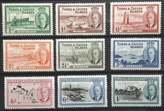 Turks & Caicos Islands Stamp 1950 King George Vi Sc 105 - 113 Sg221 - 229 Og H