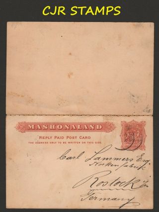 Rhodesia 1894 Postal Stationery Card - Bulawayo To Germany