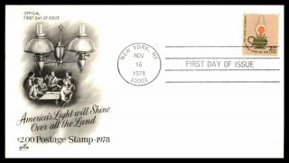 Mayfairstamps 1978 Us Fdc Art Craft $2 Lamp Americana First Day Cover Wwb58741