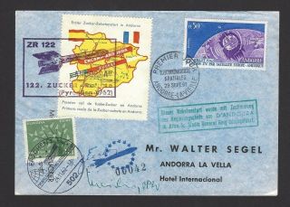 1962 Andorra Rocket Mail Cover With Rocket Stamp Signed Zucker,  1