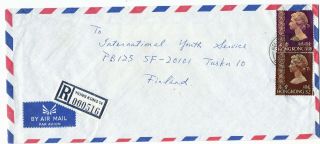 Hong Kong 1980 Kennedy Town Double Ring Postmark On Cover To Finland