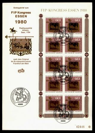 Dr Who 1980 Germany Fip Congress Essen Philatelic Postal History S/s Lc128557