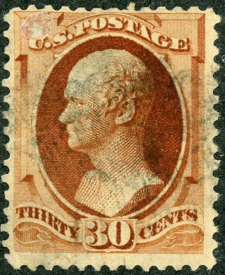 U.  S.  A.  217 Lightly Canceled 30 Cent Hamilton From 1888 Orange Brown Cat $90