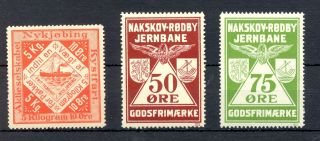 Denmark 3 Local Stamps - - Railway - Ship Company Vf