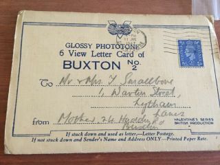 Gb Uk 6 View Letter Card From Buxton Sent To Lytham 11.  6.  1947