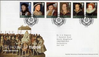 Gb Qe Ii 2009 Kings And Queens 2nd Series House Of Tudor Sg2924 - 2929 Set Fdc