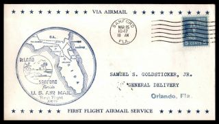 Mayfairstamps 1947 First Flight Cover Palatka Florida - Orlando Florida Fca2433