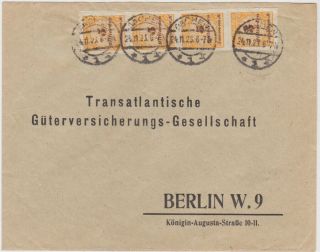 Germ.  Dr 1923 (24.  11) Comm.  Inflat.  Cov.  Aachen To Berlin 4xmi 327 B (rouletted) Correct