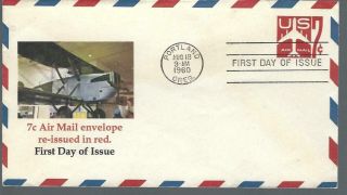 Uc34 Fdc 7c Red Jet Air Envelope Unsigned Cachet (1) U/a