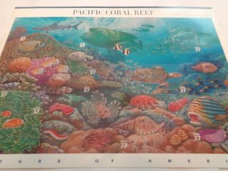 Pacific Coral Reef,  6th,  In A Series,  10 37 Cent Postage Stamps On 1 Sheet,
