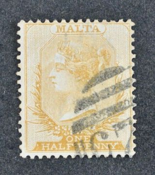 Malta,  Qv,  1882,  1/2d.  Orange - Yellow Value,  Sg 18,  Cat £35.