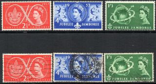 1957 Sg 557/9 World Scout Jubilee Jamboree Mounted And Sets