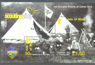 Isle Of Man - Scouting - Jamboree Overprint Min Sheet Fine Used/cto