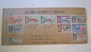 Turks & Caicos Registered Cover To Usa On Her Majesty 