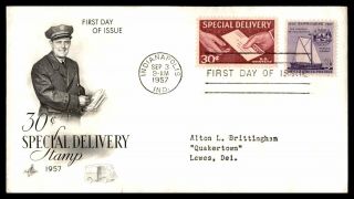 Mayfairstamps Us Fdc 1957 Special Delivery Stamp Fdb883