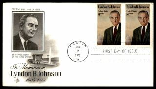 Mayfairstamps Us Fdc 1973 Memoriam Lyndon B.  Johnson Fdb1167