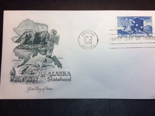 Buy5shipfree C53 Fdc 1959 Artmaster 7c L612 Alaska Statehood