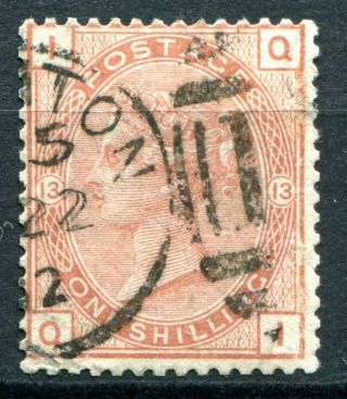 (762) Very Good Lightly Cancelled Sg163 Qv 1/ - Orange Brown Plate 13