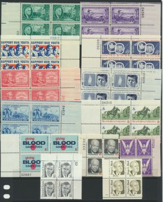 U.  S.  Stamps - Plate Blocks & Multiples - Mnh - Face Value: $17.  65 - Lot A - 156 (6)
