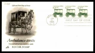 Mayfairstamps Us Fdc 1985 Transportation Series Ambulance 8.  3 Cent Coil Stamp Ar